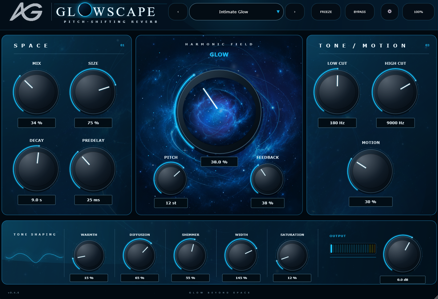 Interfaz de GLOWSCAPE